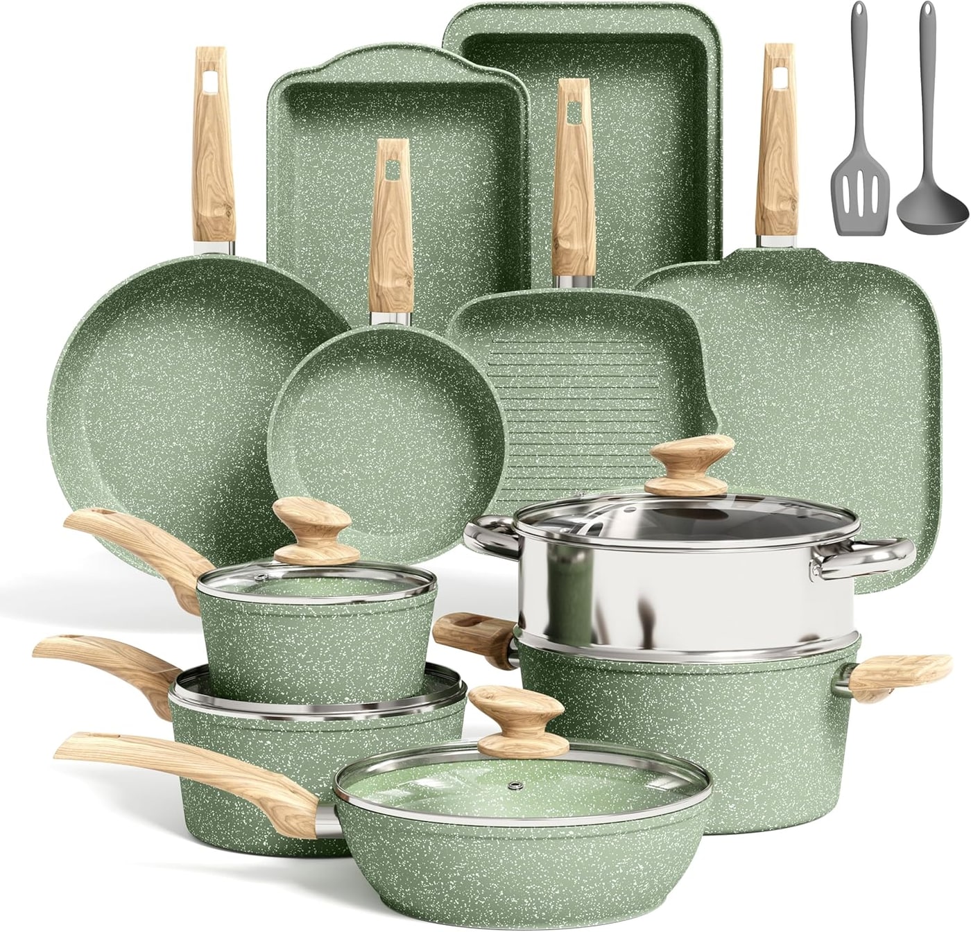 17-Piece Induction Granite Cookware Set