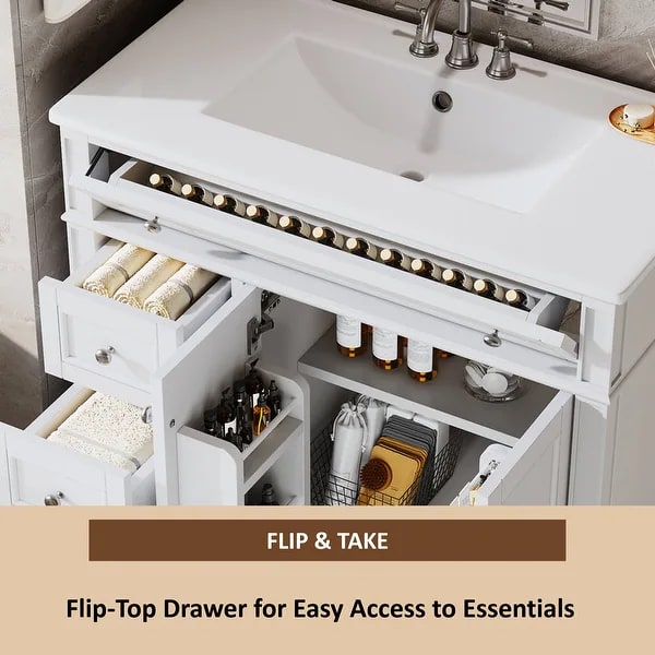 36-Inch Freestanding Bathroom Vanity with Ceramic Basin - Photo 3