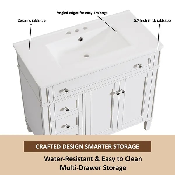 36-Inch Freestanding Bathroom Vanity with Ceramic Basin - Photo 4