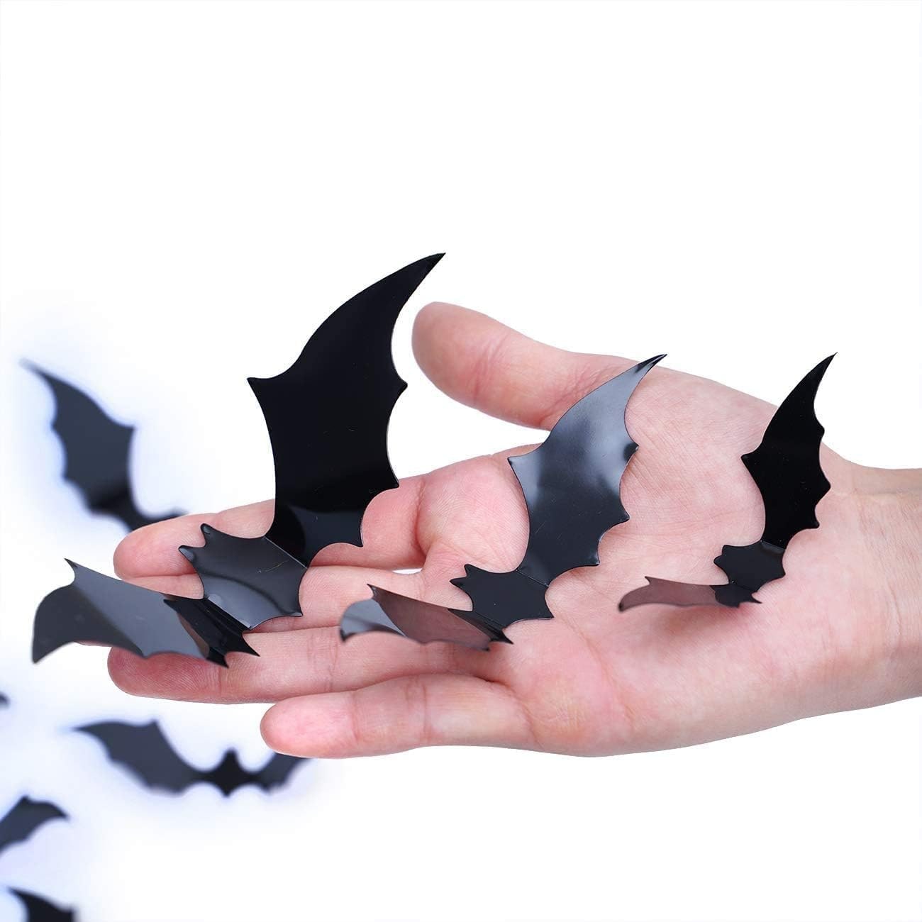 120-Piece 3D Halloween Bat Wall Stickers - Photo 2