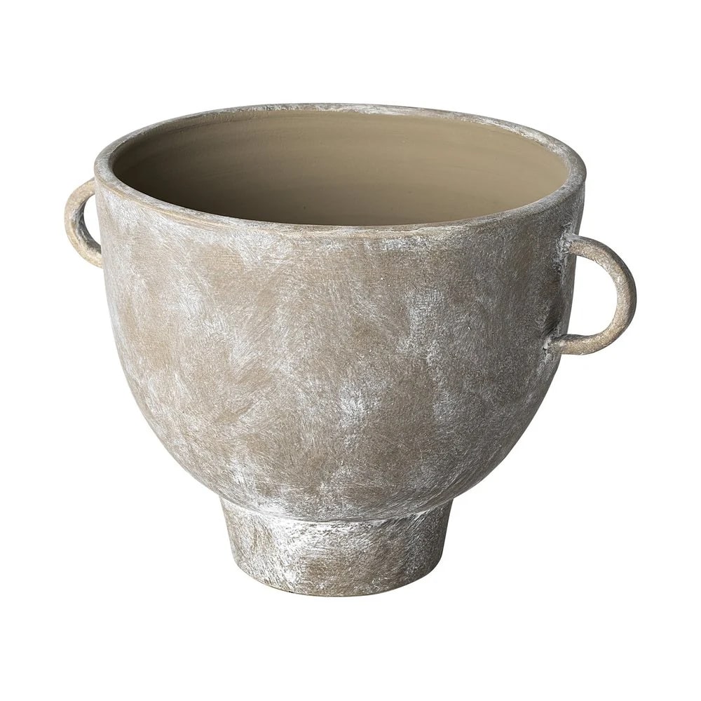 Abstract Cylinder Ceramic Table Vase in Brown - Brown