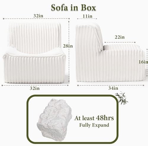 32" Armless Boneless Accent Chair - Photo 3