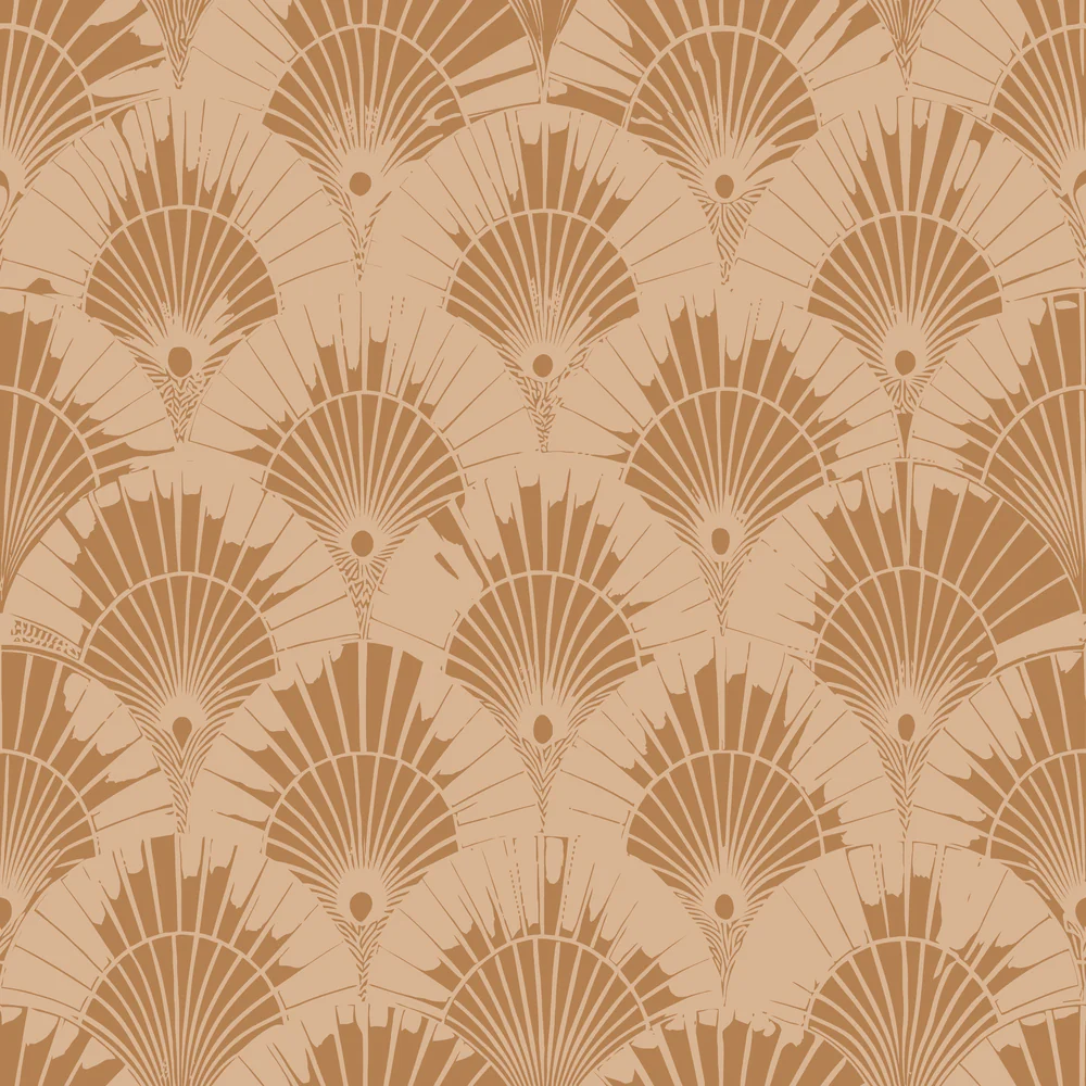 Caramel Sunburst Art Deco Quilting Cotton