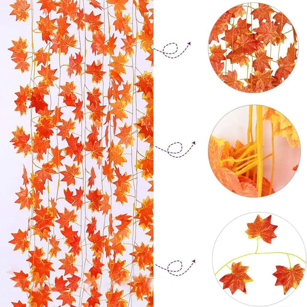 Artificial Fall Maple Leaf Garland, 90 Feet - Photo 3