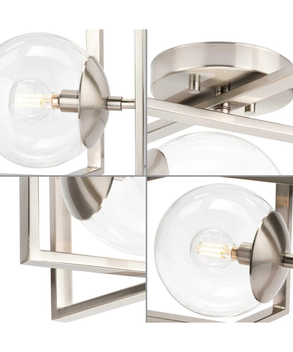 Atwell Geometric Glass Semi-Flush Ceiling Light - Photo 2
