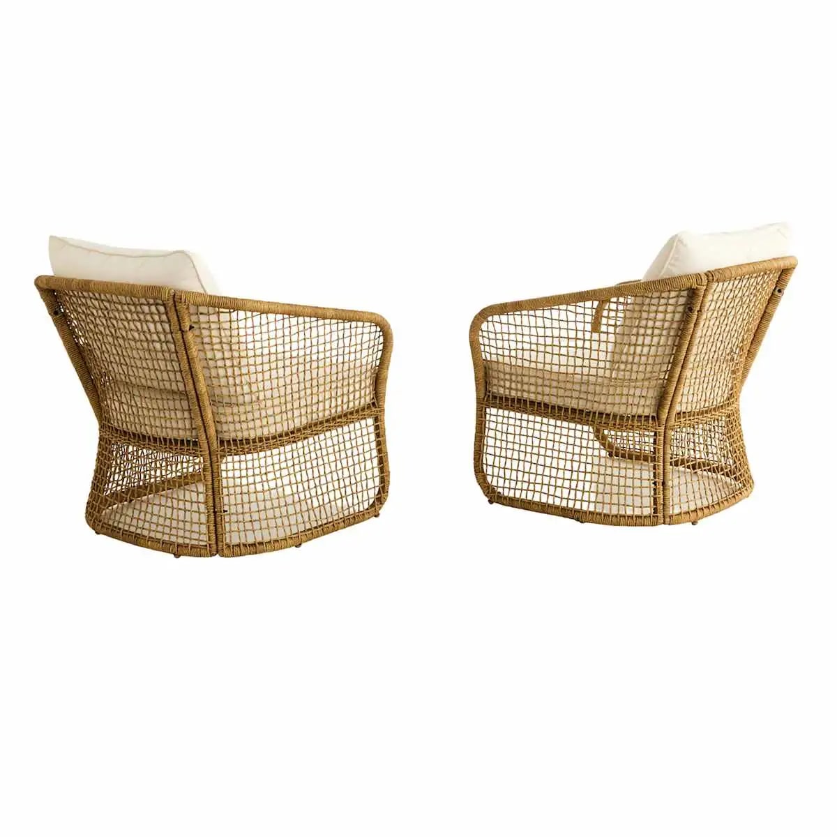 Pair of Bali Natural Wicker Club Chairs - Photo 3