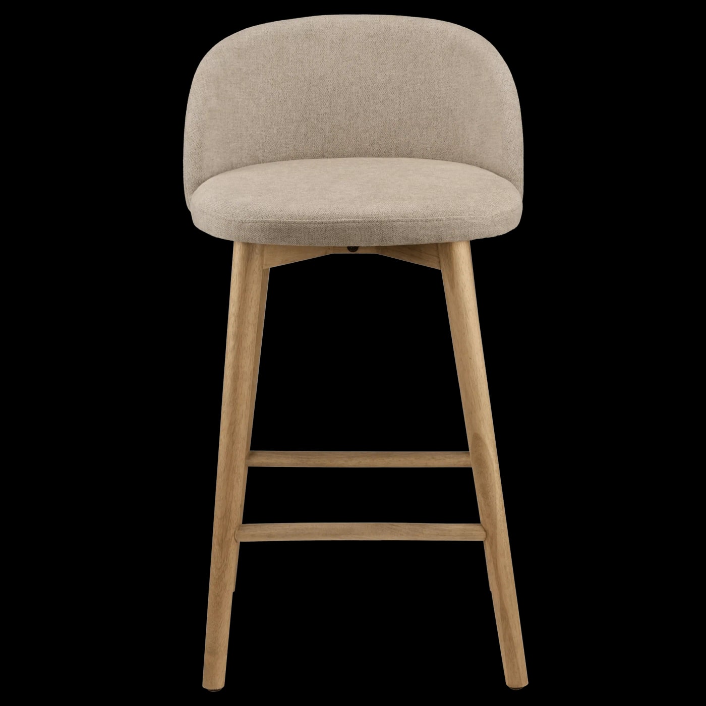 Beige Fabric and Wood Counter Stool - Photo 2