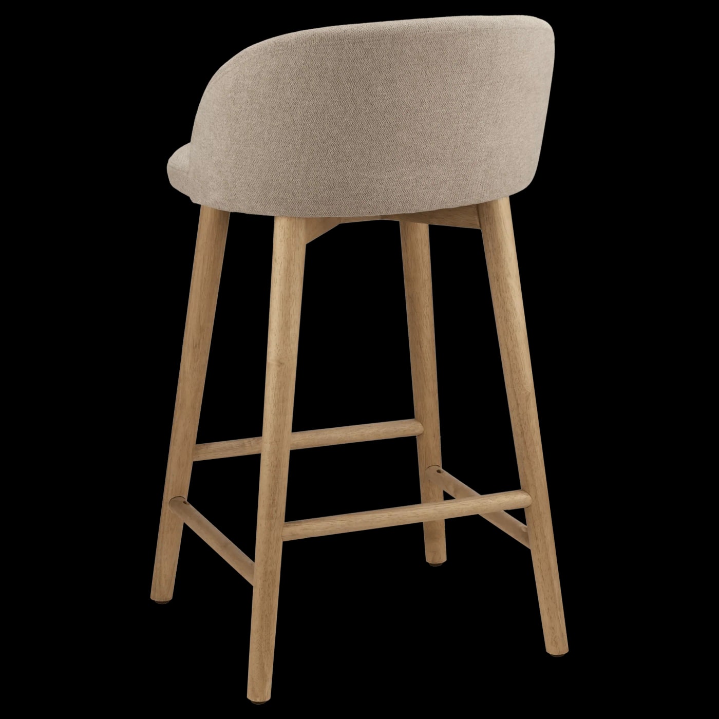 Beige Fabric and Wood Counter Stool - Photo 3
