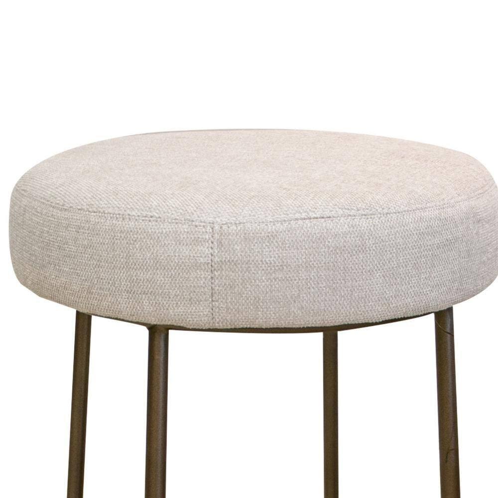 Beige and Gold Counter Height Stool with Cushion - Photo 2
