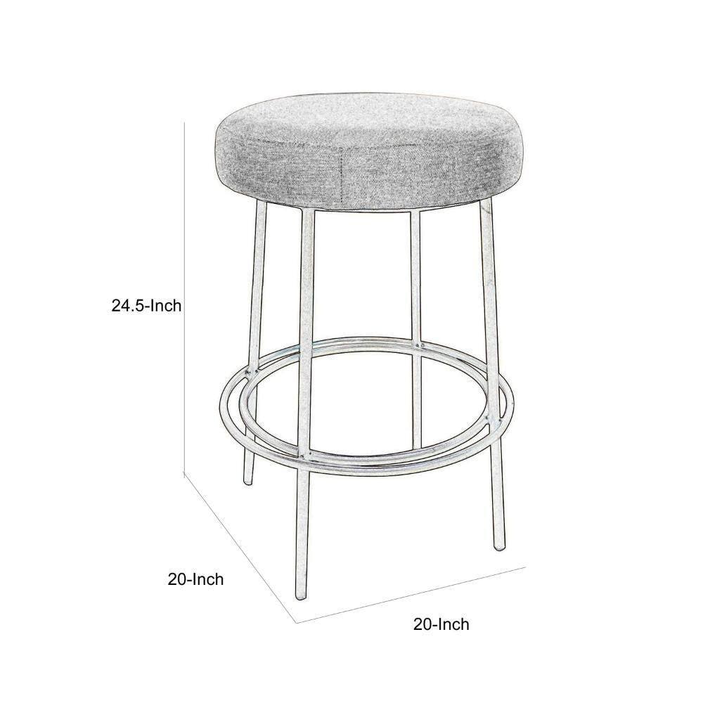 Beige and Gold Counter Height Stool with Cushion - Photo 3