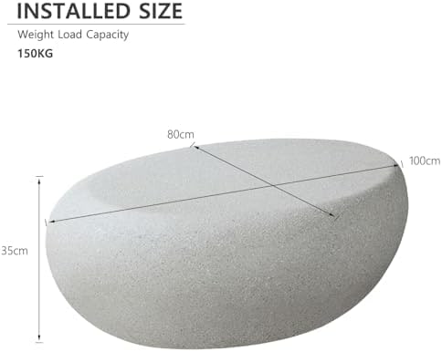 Oval Faux Stone Drum Coffee Table - Photo 3