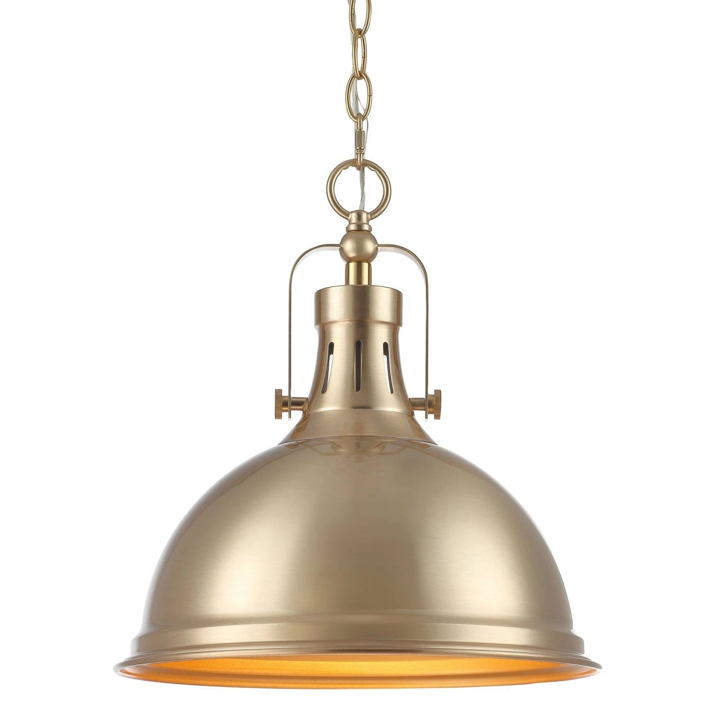 Belle Industrial Dome Pendant Light - Cool Brass