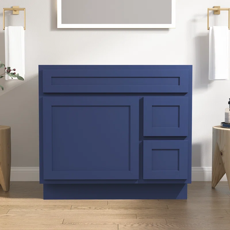 36-Inch Birch Single Bathroom Vanity Base - Blue