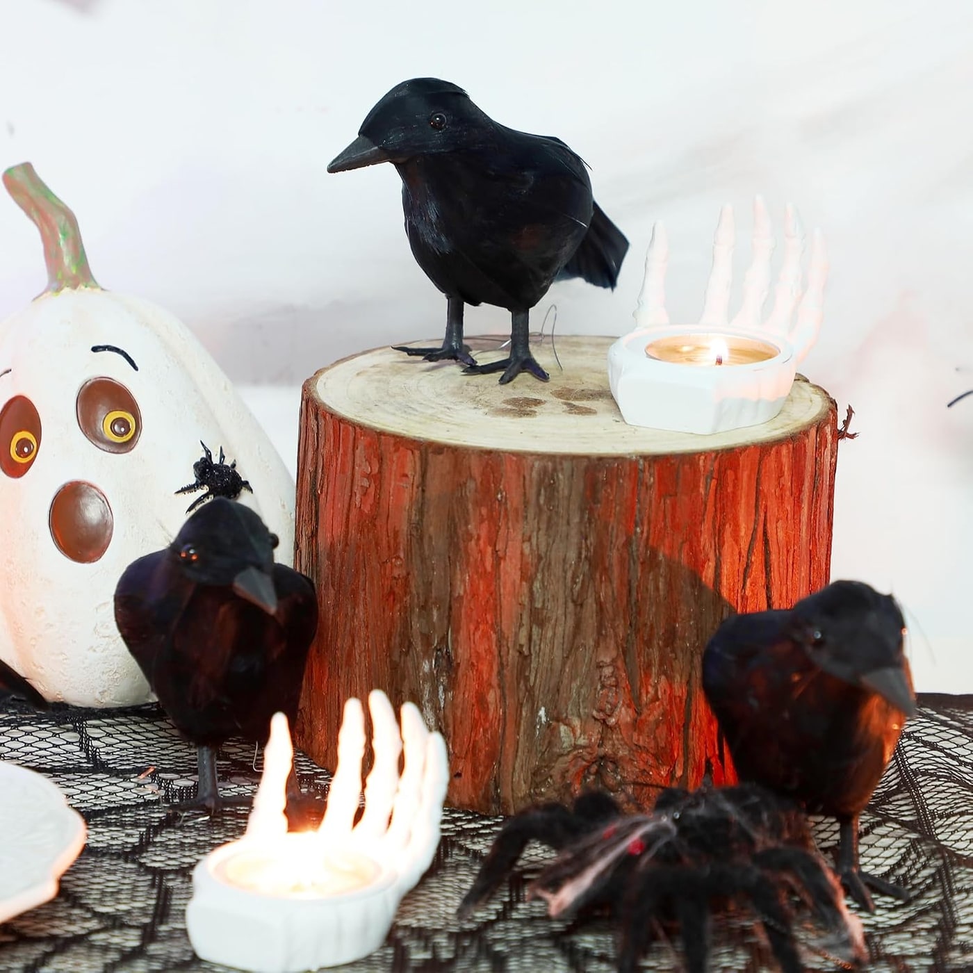 Realistic Black Feathered Halloween Crows, 6-Piece Set - Photo 4