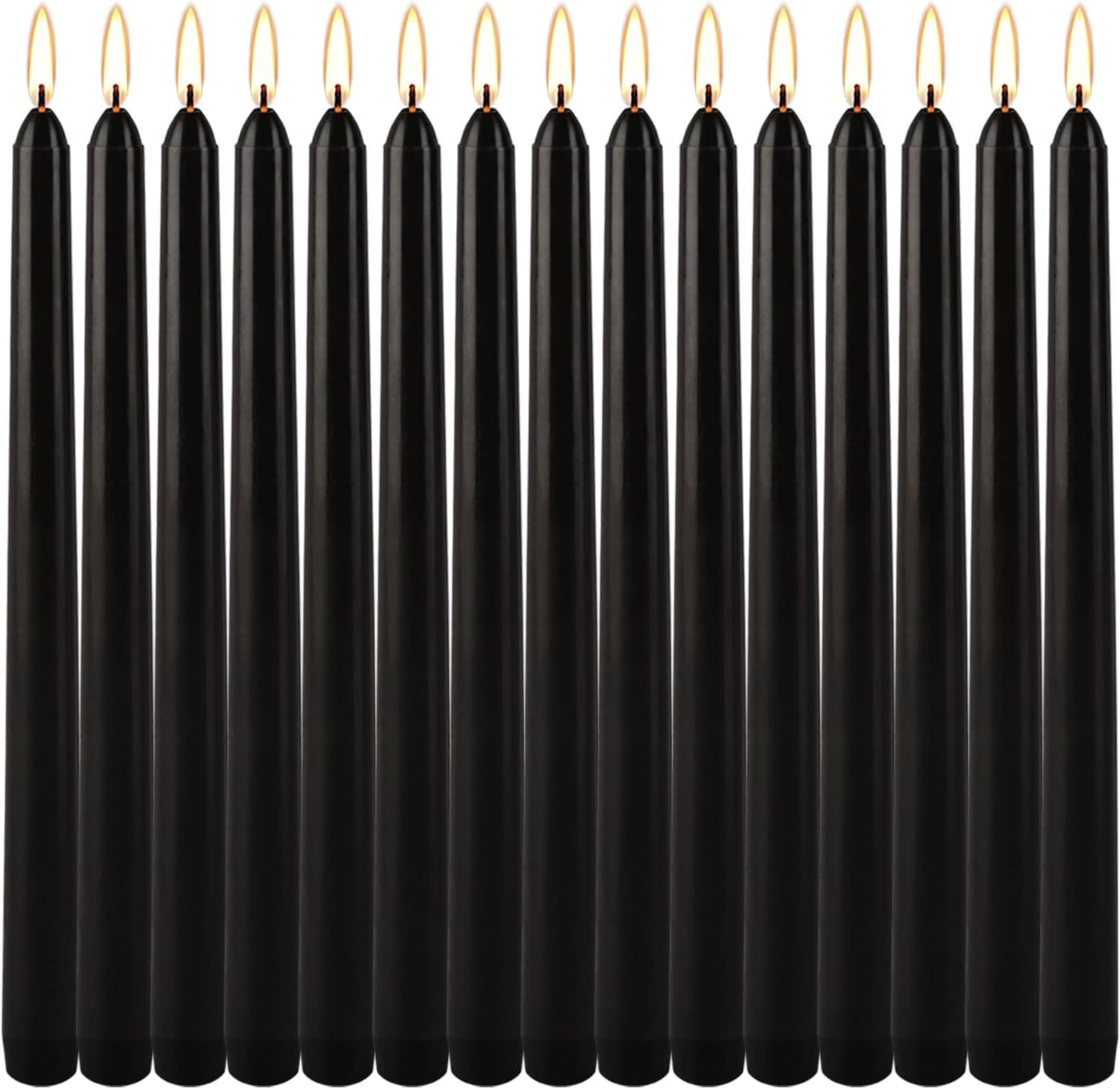 10-Inch Black Dripless Taper Candles, Set of 14 - Photo 2