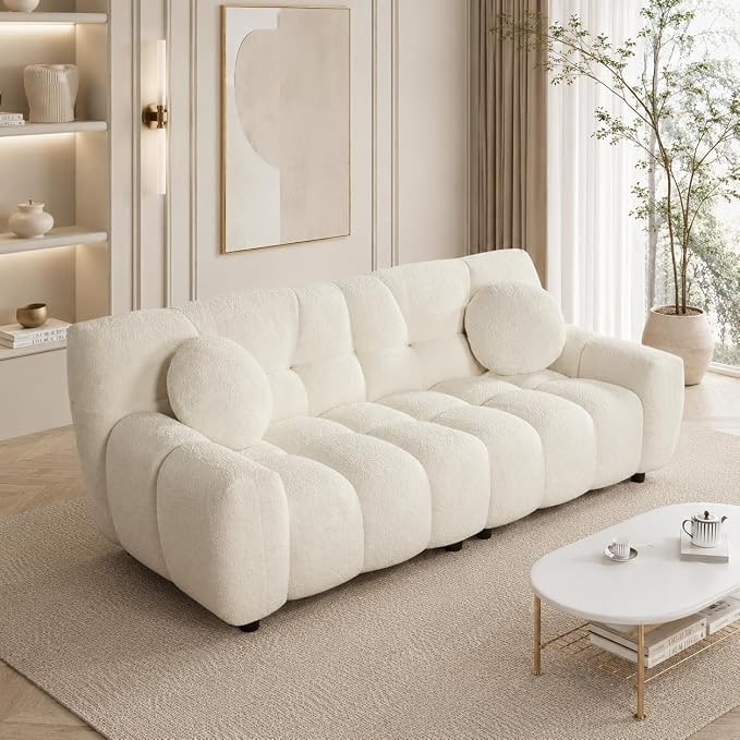 72-Inch Tufted Boucle Cloud Loveseat