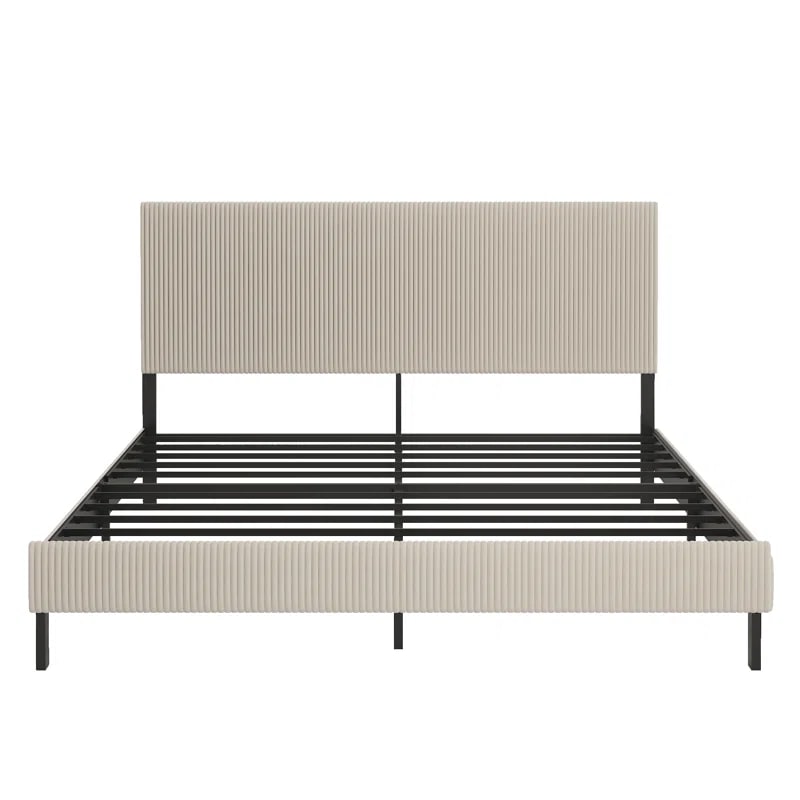 Boucle Headboard Platform Bed - Photo 4