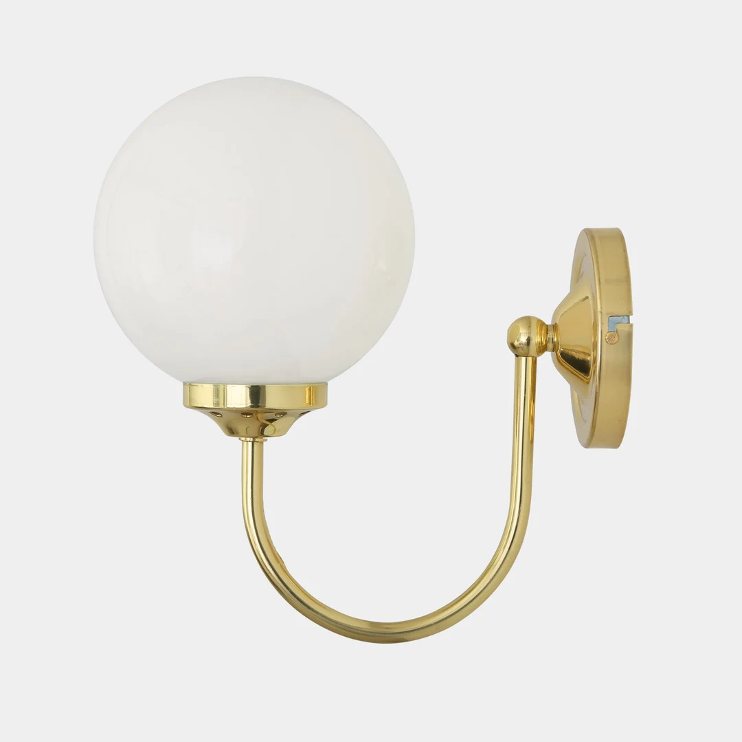 Bragan Opal Glass Globe Wall Sconce
