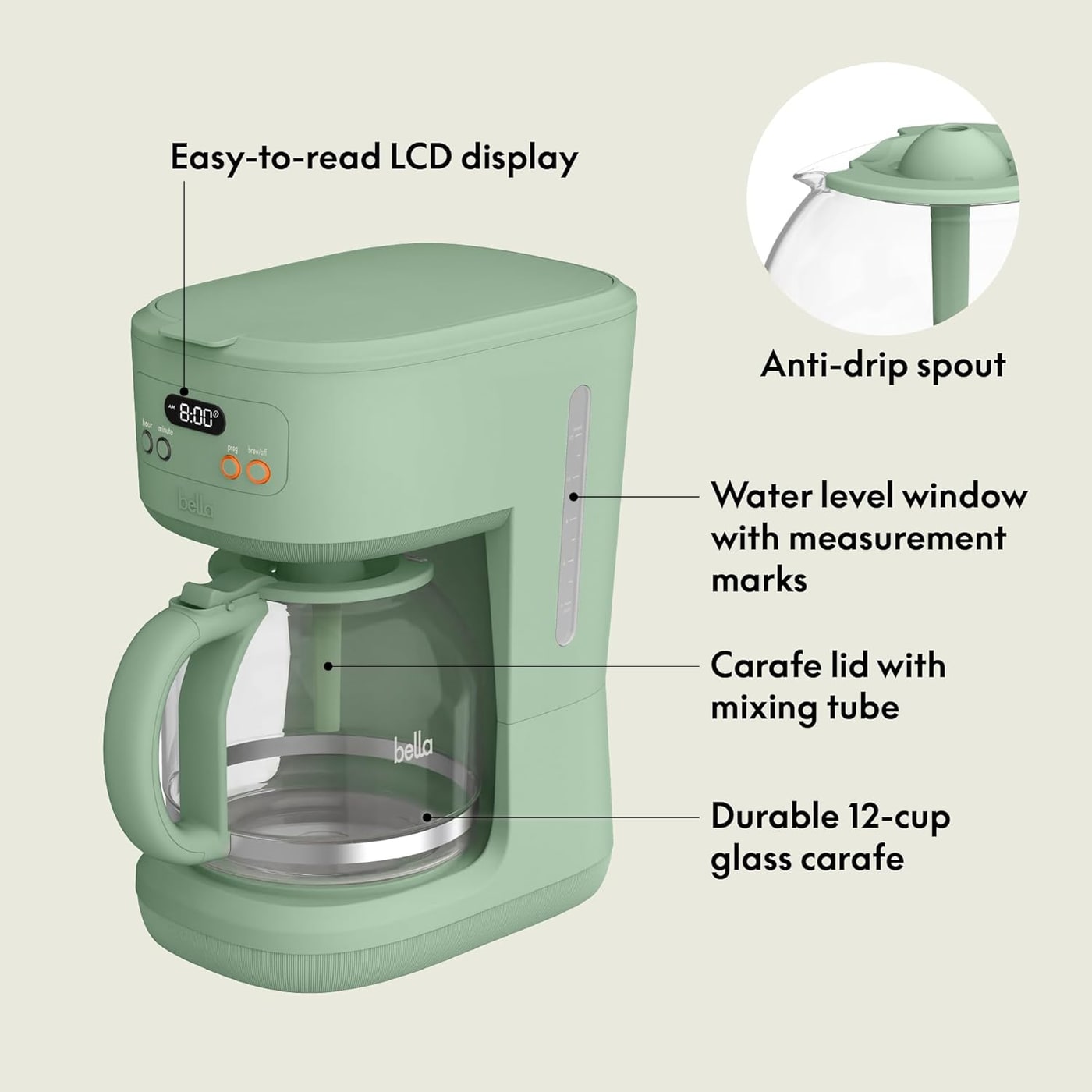 12-Cup Programmable Drip Coffee Maker with Glass Carafe - Photo 2