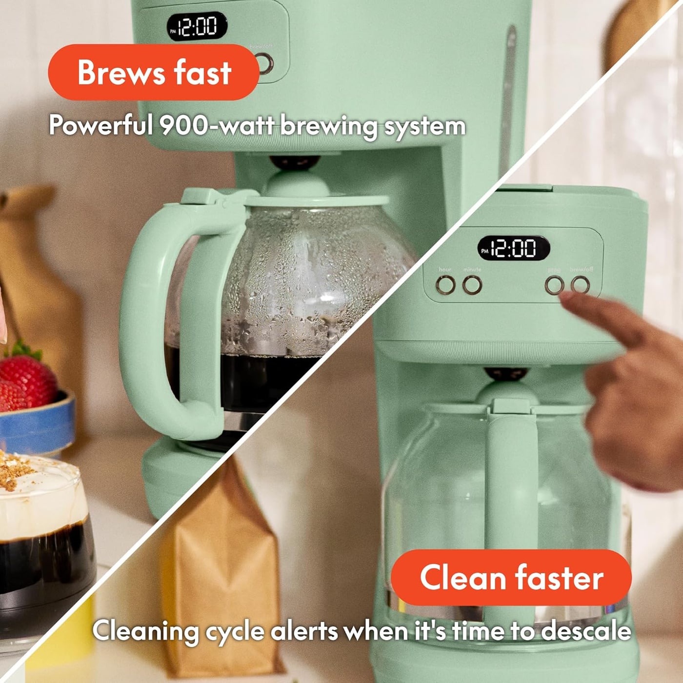 12-Cup Programmable Drip Coffee Maker with Glass Carafe - Photo 4