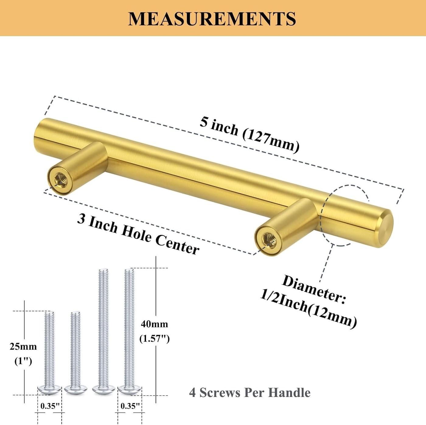 Round Brushed Brass Cabinet Pulls, 30-Pack - Photo 2