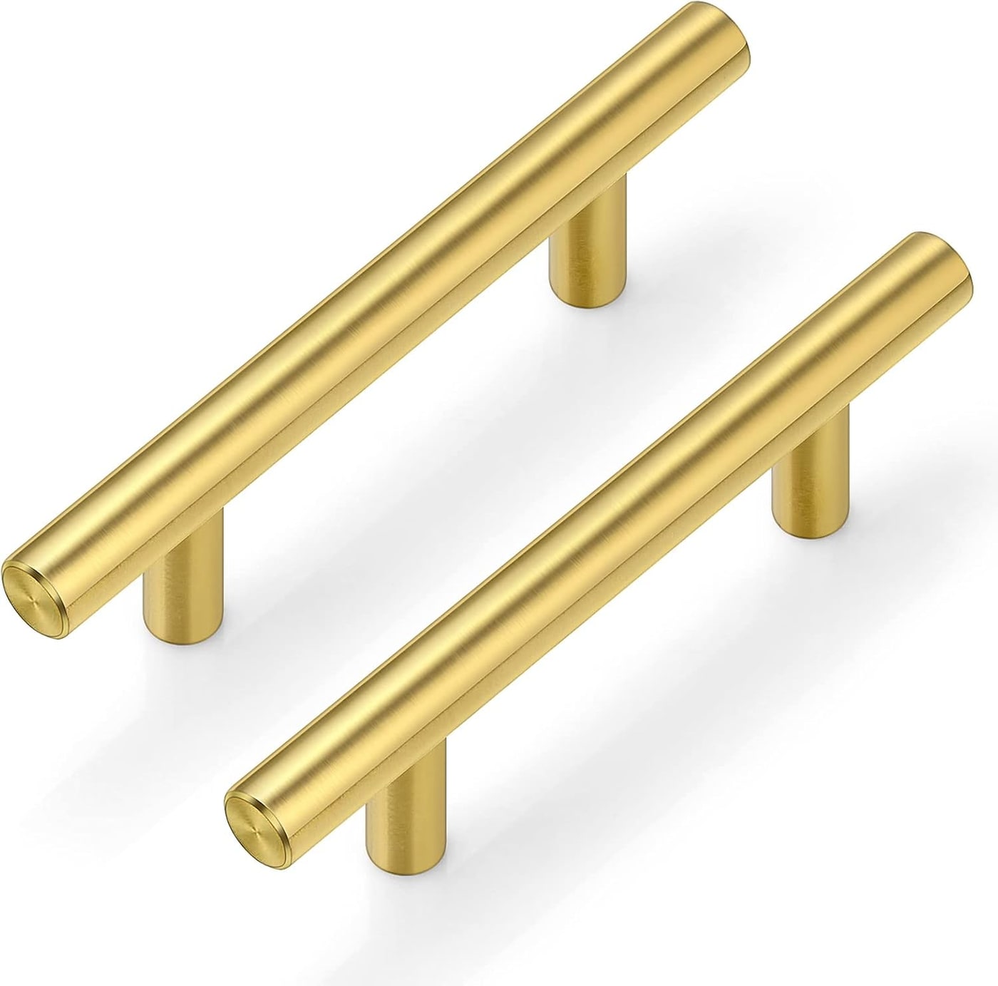 Round Brushed Brass Cabinet Pulls, 30-Pack