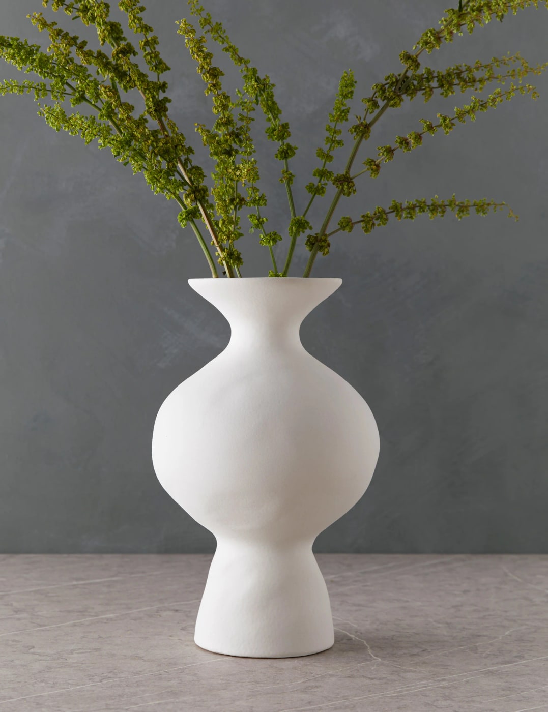 Sculptural Calista Ceramic Vase - White