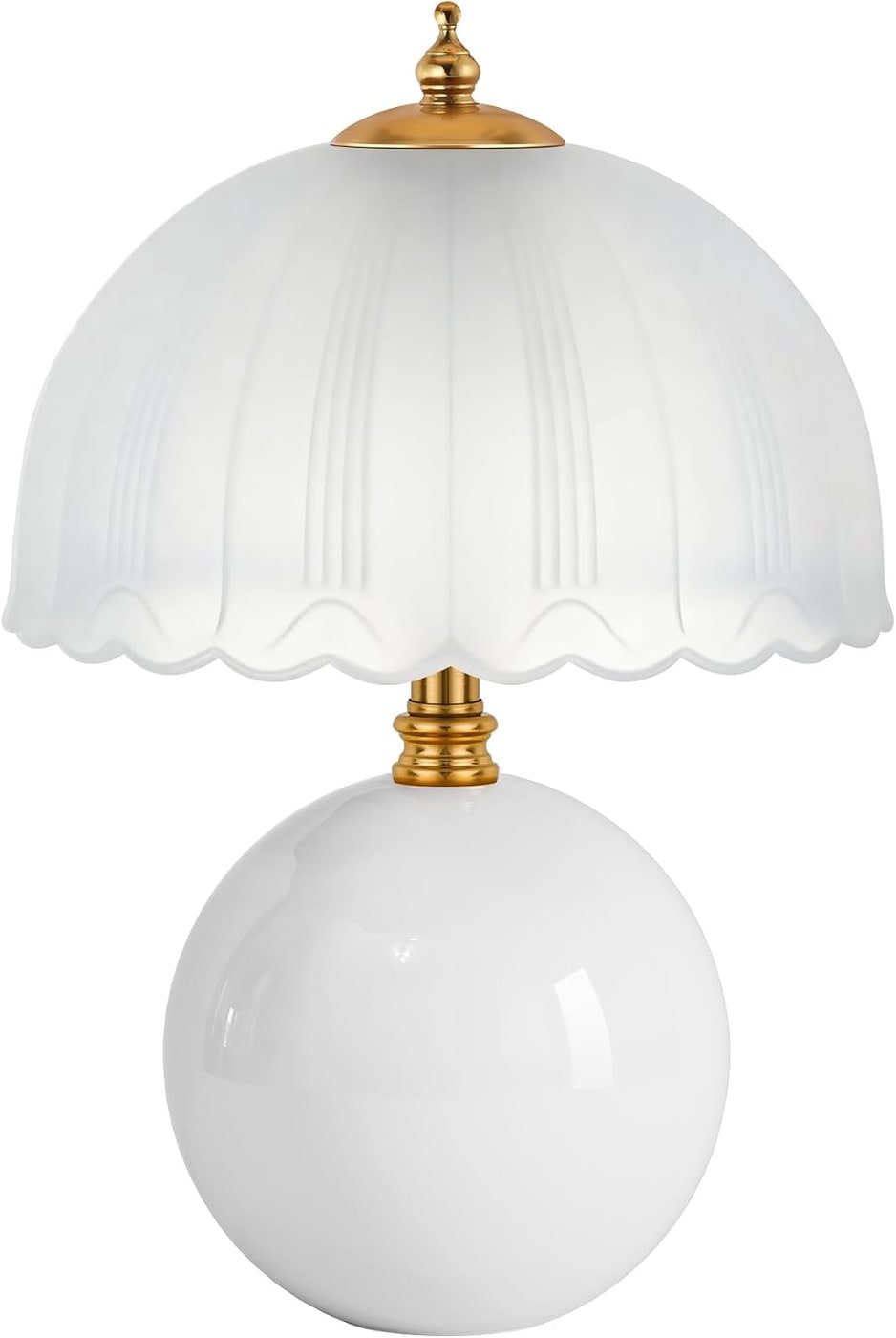 Ceramic Mushroom Table Lamp with Frosted Glass Shade - Photo 2