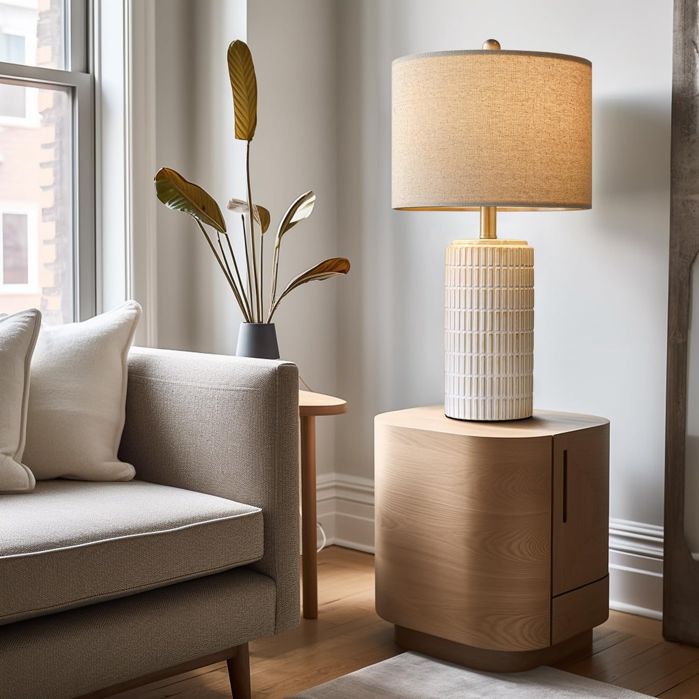 23-Inch Modern Ceramic Table Lamp Pair - Photo 3