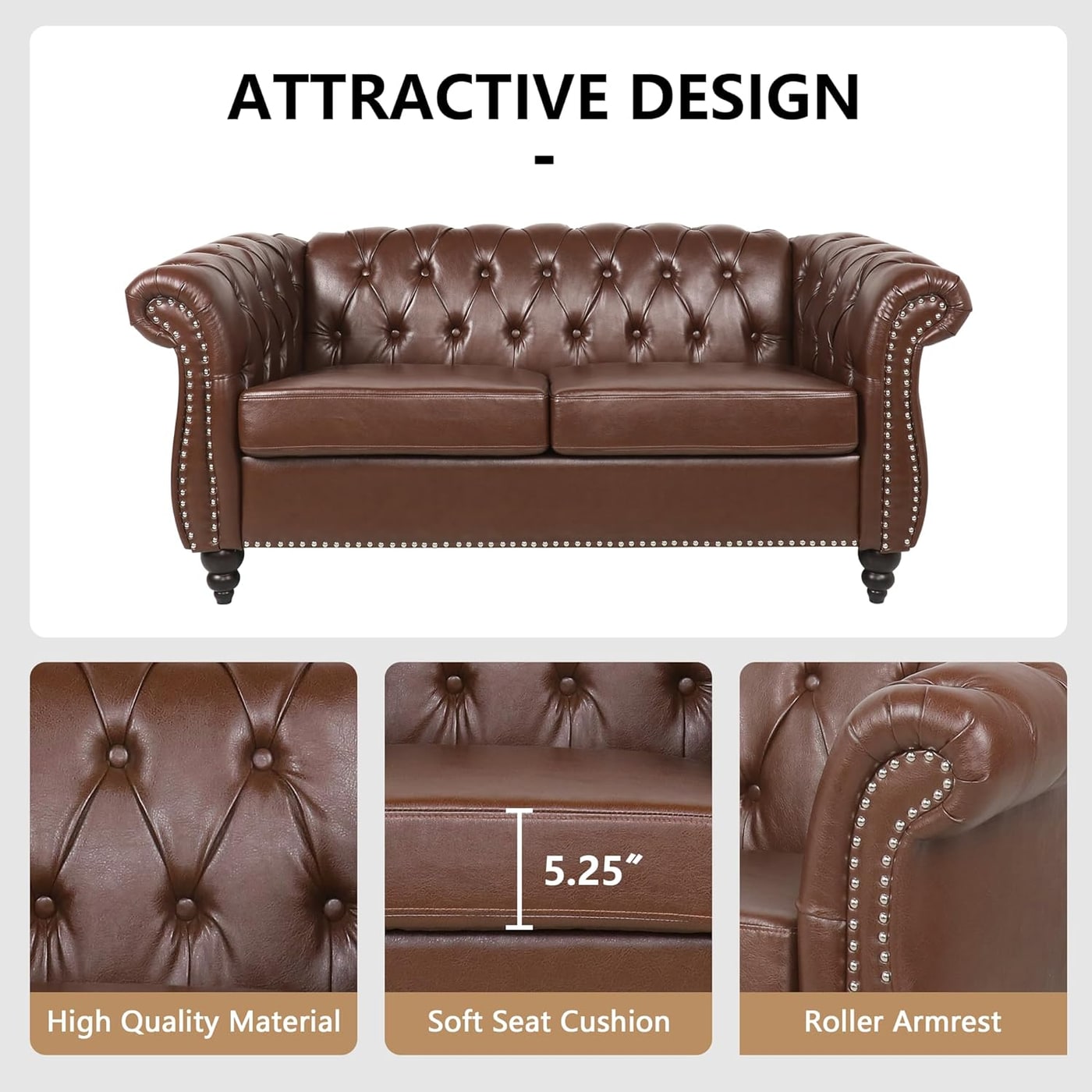Chesterfield Three-Piece Living Room Set - Photo 4