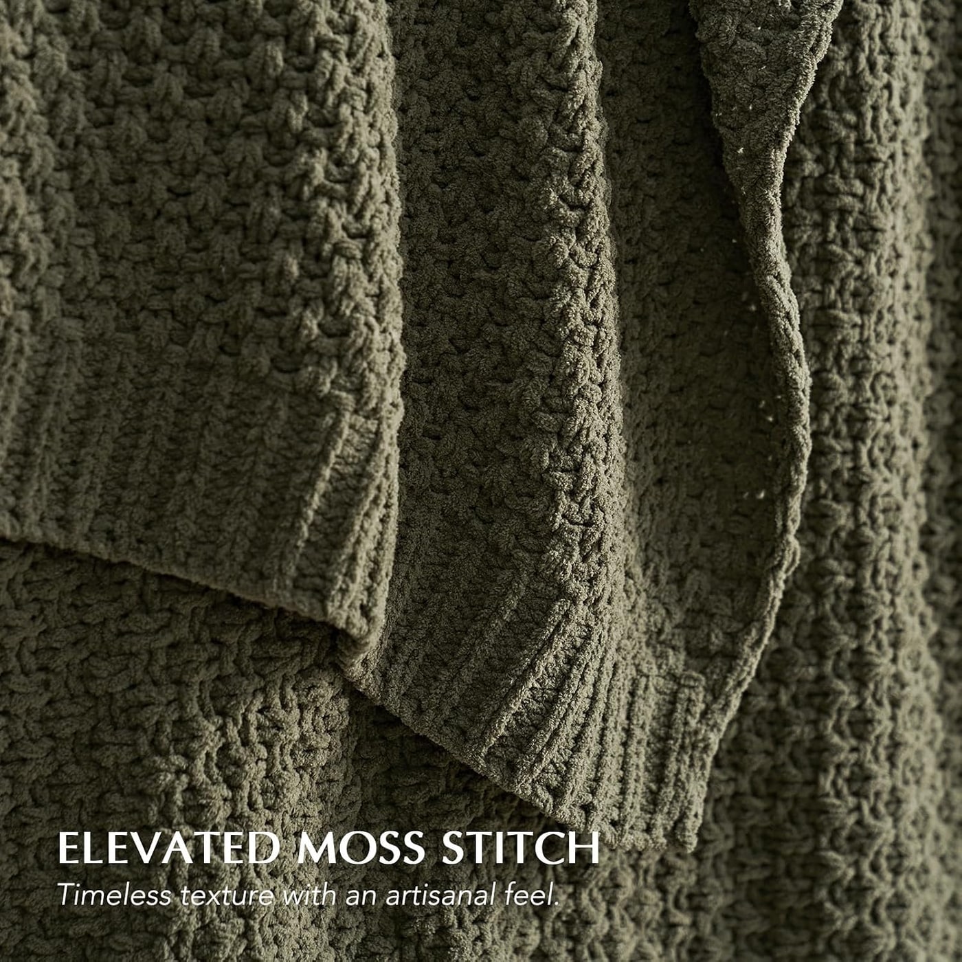 Sculpted Moss Stitch Chenille Throw Blanket - Photo 3