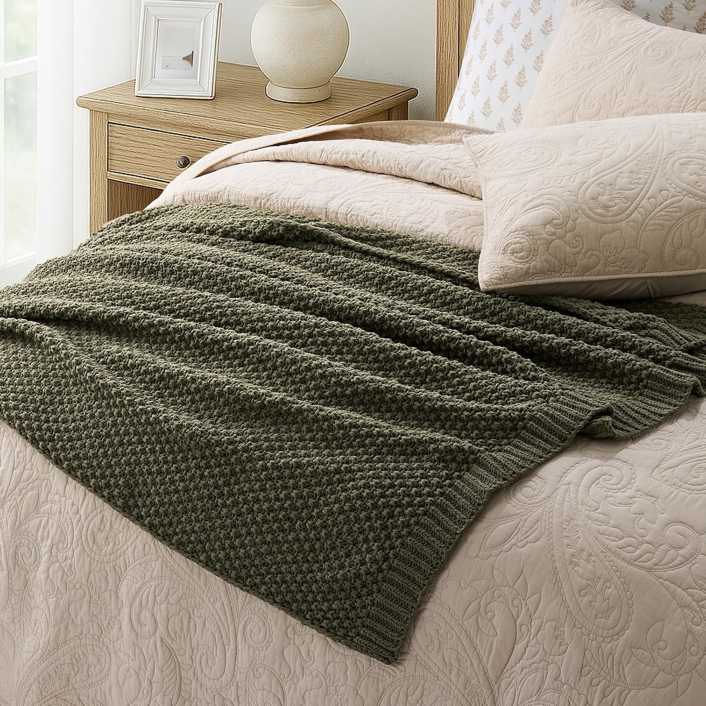 Sculpted Moss Stitch Chenille Throw Blanket - Photo 4