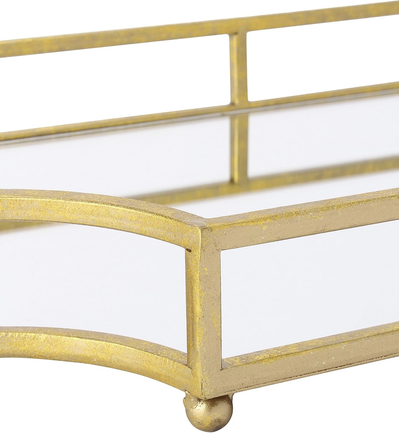 Mirrored Scalloped Metal Decorative Tray - Photo 2