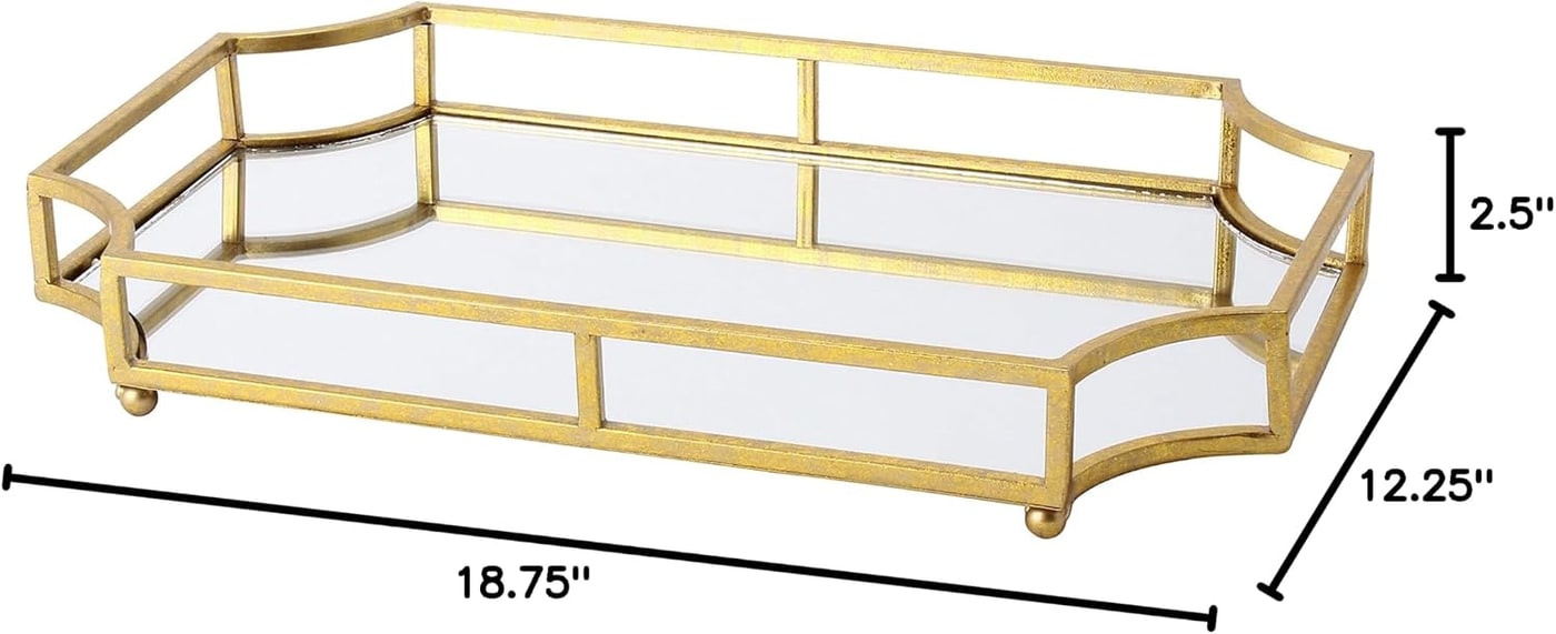 Mirrored Scalloped Metal Decorative Tray - Photo 4