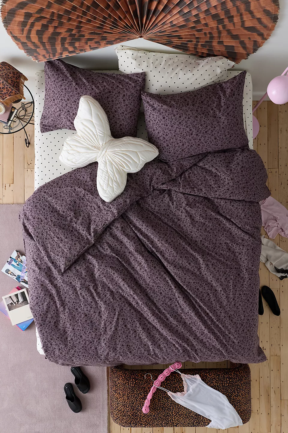 Vine Floral Duvet Cover Set - Black Multi