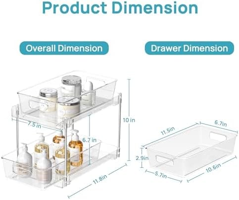 Clear Pull-Out Under Sink Organizer Set (4-Pack) - Photo 3