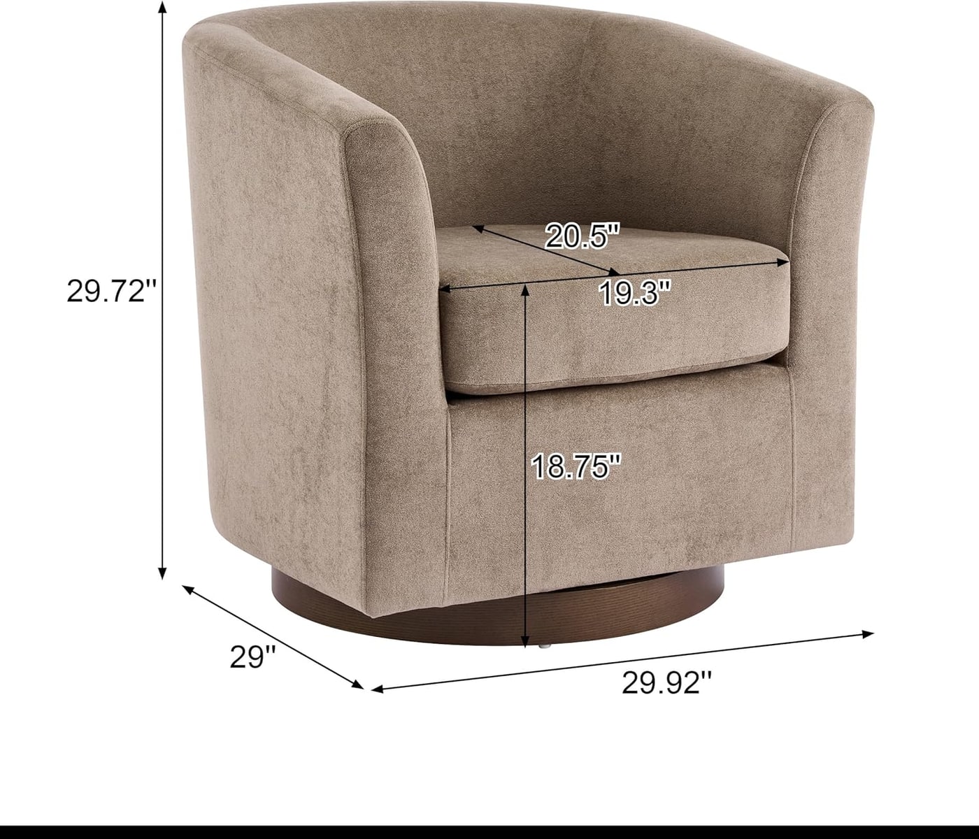 Coles Velvet Barrel Swivel Chair - Photo 2