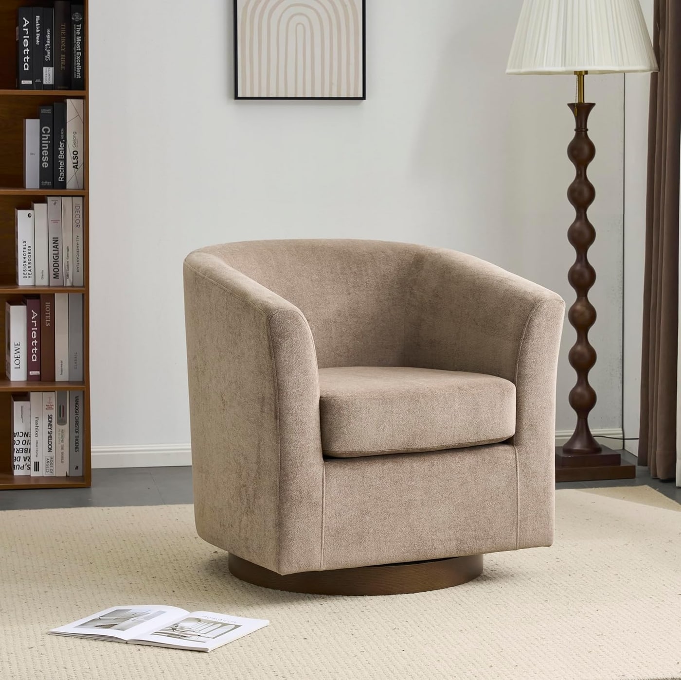 Coles Velvet Barrel Swivel Chair - Photo 3
