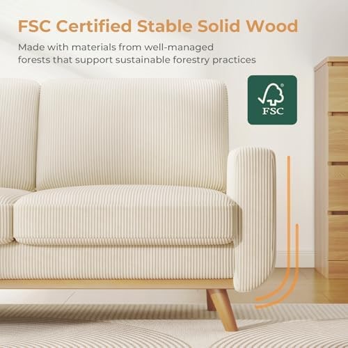 68" Corduroy Loveseat with Deep Seat - Photo 4