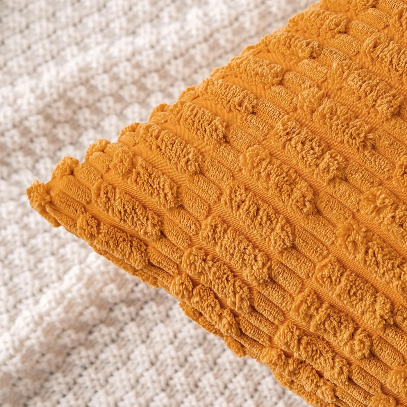 Corduroy Striped Throw Pillow Covers, 18x18 (Set of 2) - Photo 4