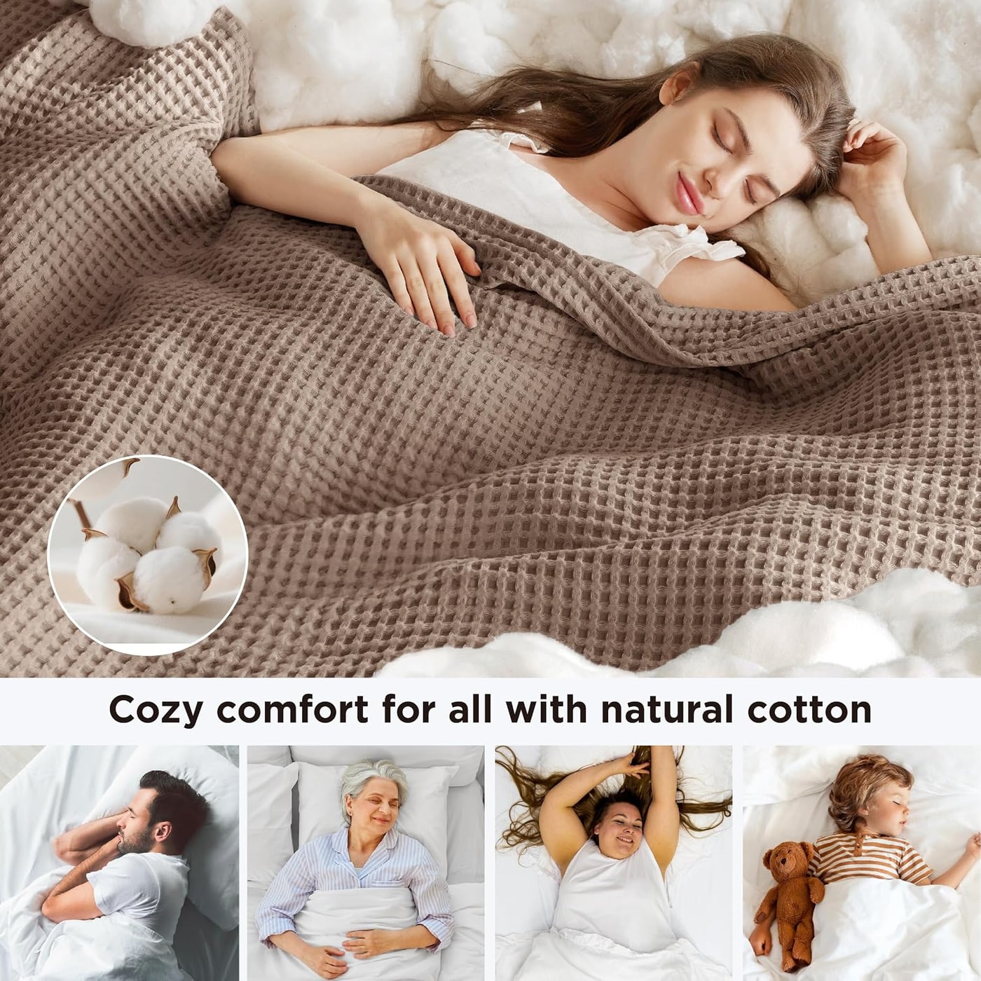 Lightweight Cotton Waffle Blanket - Photo 2