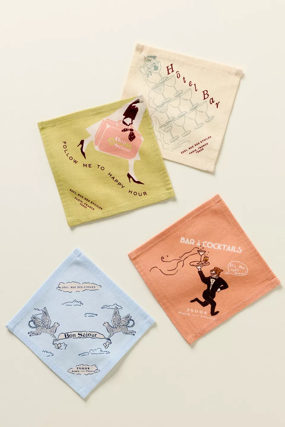 Woven Cotton Cocktail Napkins, Set of Four - Photo 2