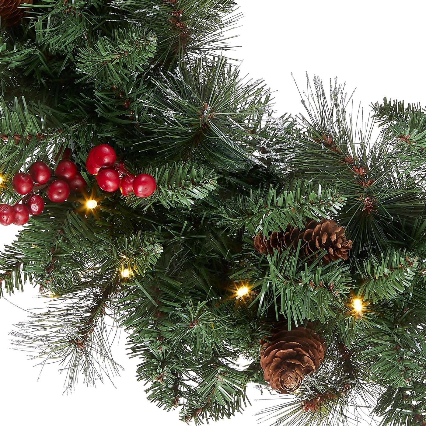 24-Inch Pre-Lit Crestwood Spruce Holiday Wreath - Photo 2