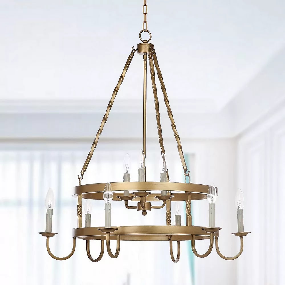 Crowley Two-Tier Adjustable Chandelier - Gold