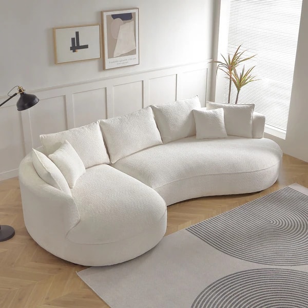 Curved L-Shaped Sectional with Chaise - Photo 2