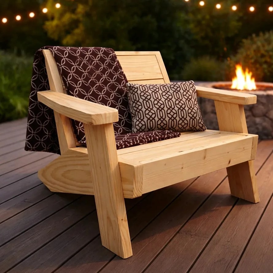 Custom Pine Adirondack Lounge Chair