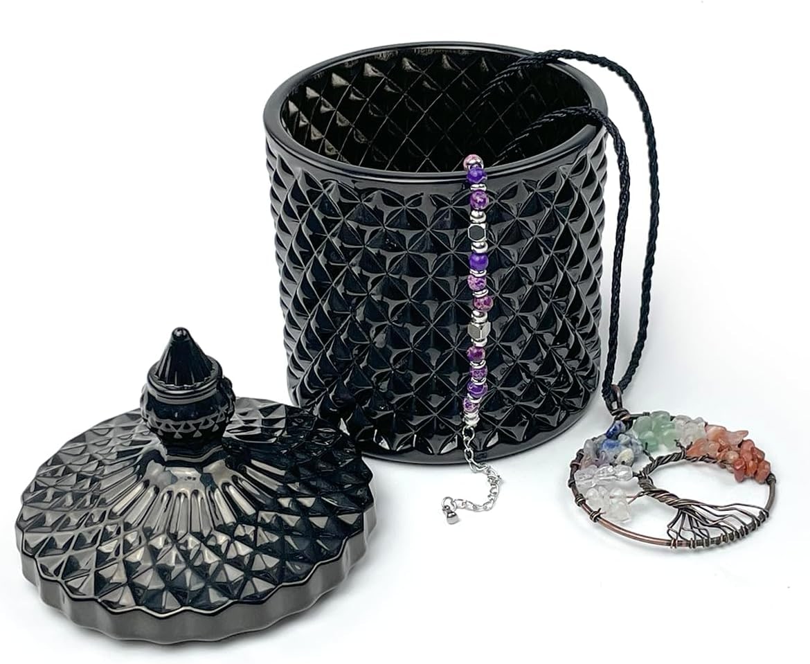 Diamond-Embossed Glass Storage Jar with Lid - Photo 4