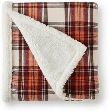 Reversible Plaid Sherpa Throw Blanket - Photo 2