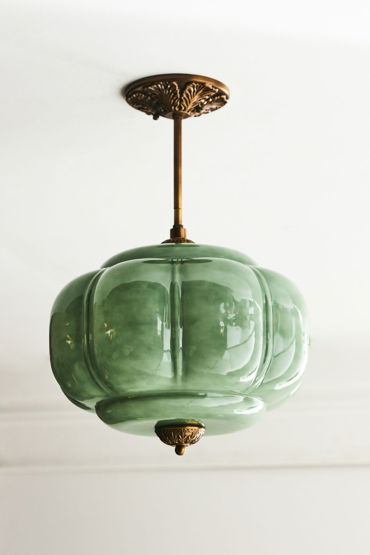 Eloise Milk Glass Scalloped Semi-Flush Mount
