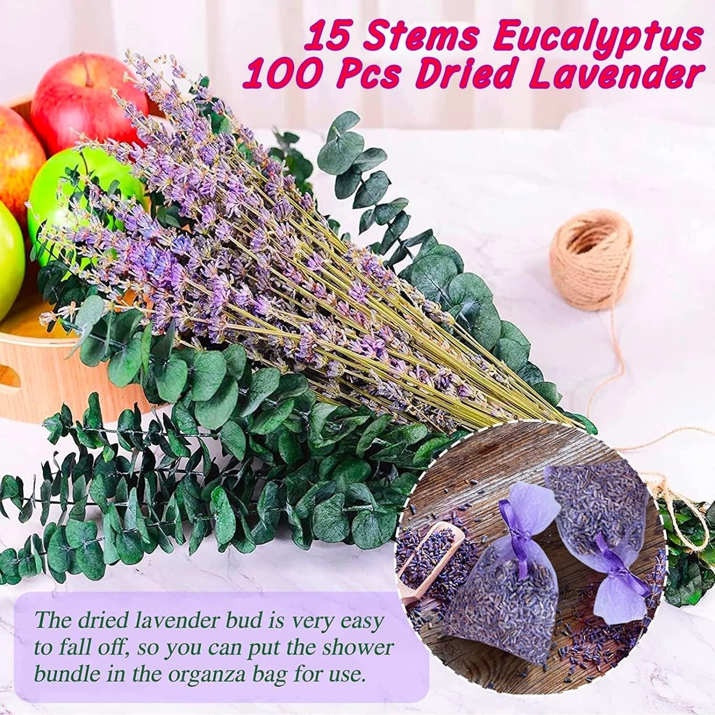 Preserved Eucalyptus & Lavender Shower Hanging Bundle - Photo 3
